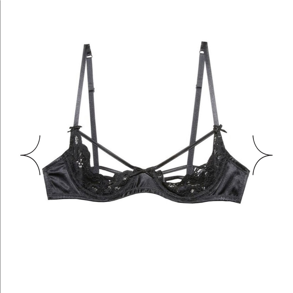 Fleur du Mal NWT CHARLOTTE LACE PEEKABOO BRA